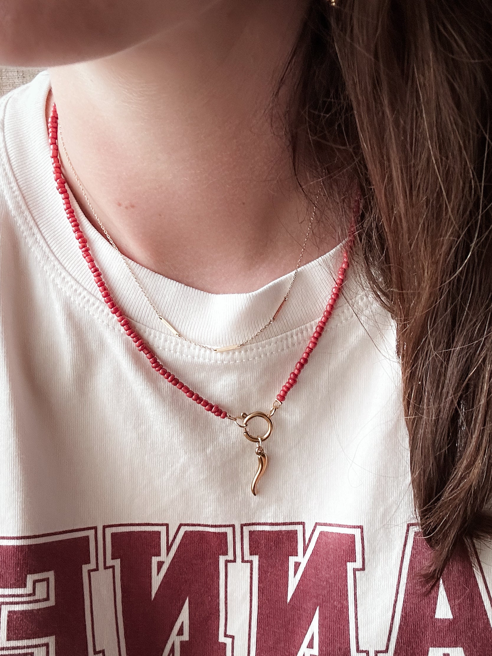 Necklace charming red