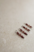 Charm bordeaux beads Silver