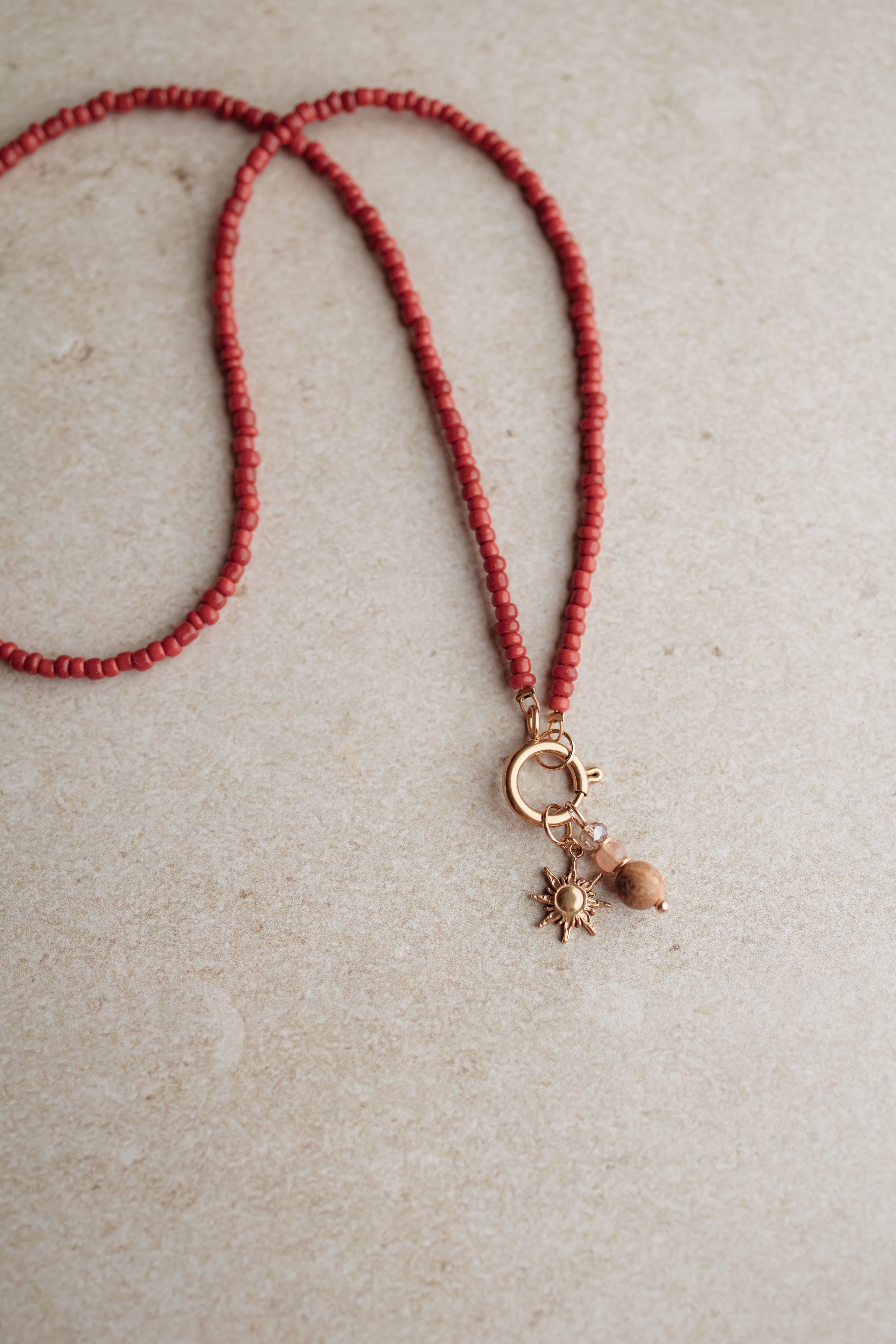 Necklace charming red