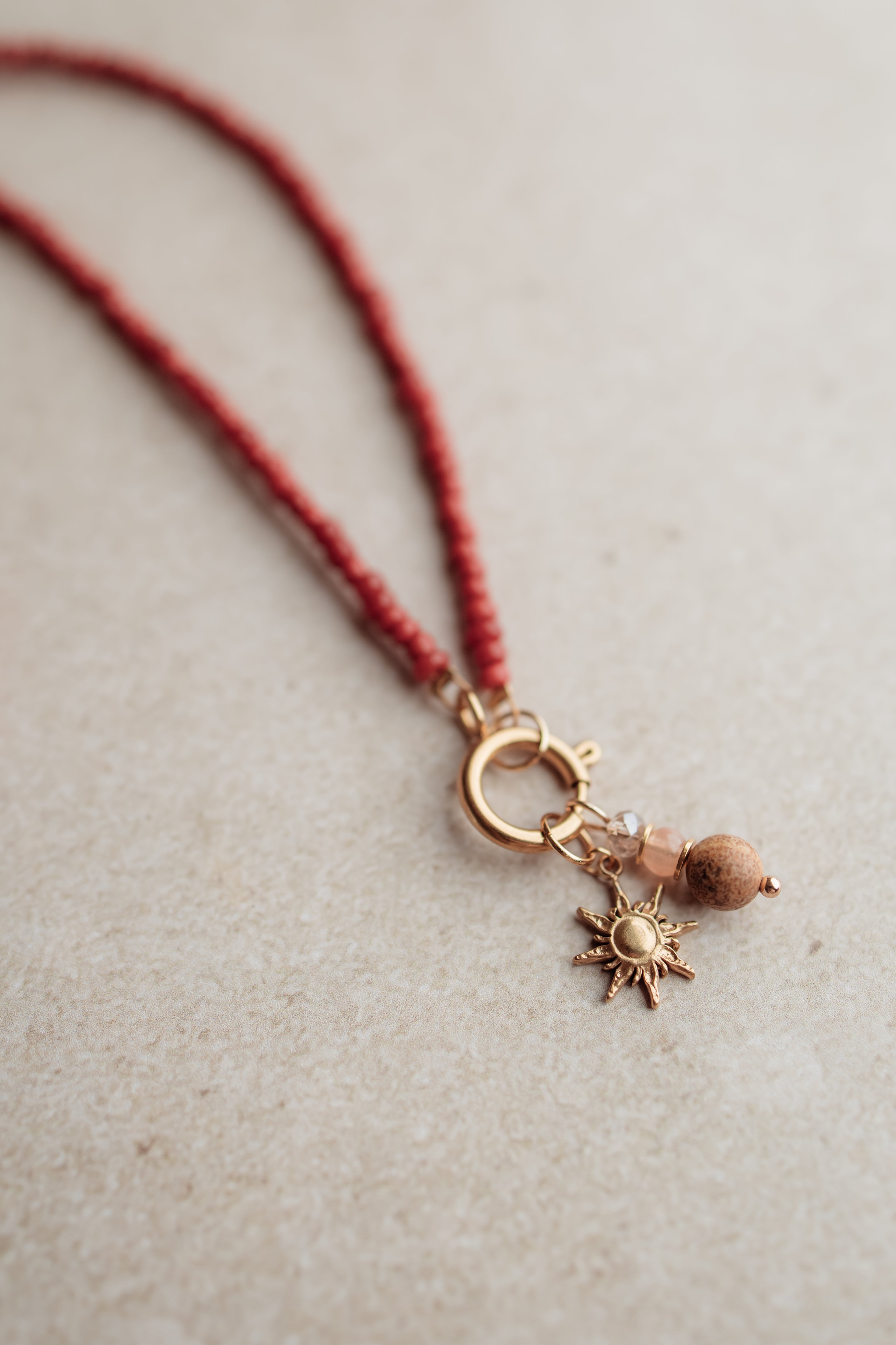 Necklace charming red
