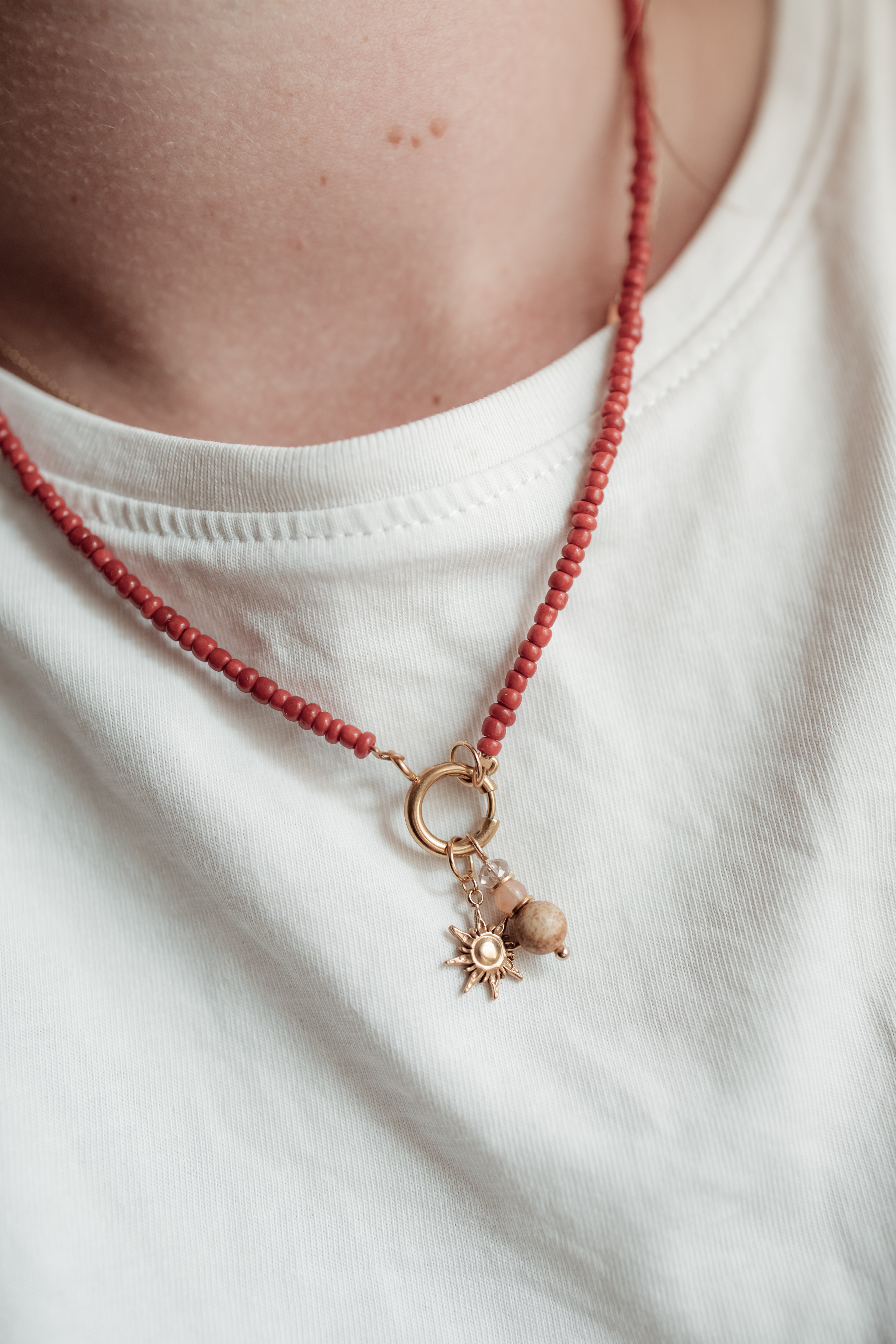 Necklace charming red