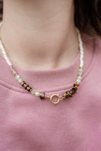 Necklace rustic olive