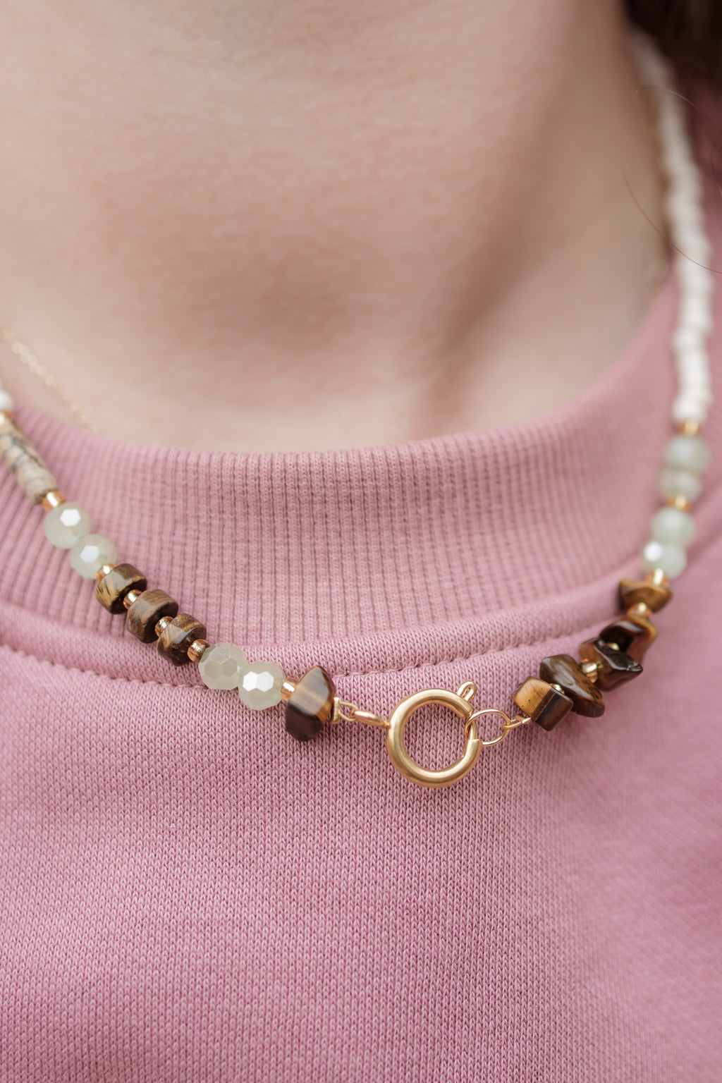 Necklace rustic olive