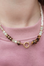 Necklace rustic olive