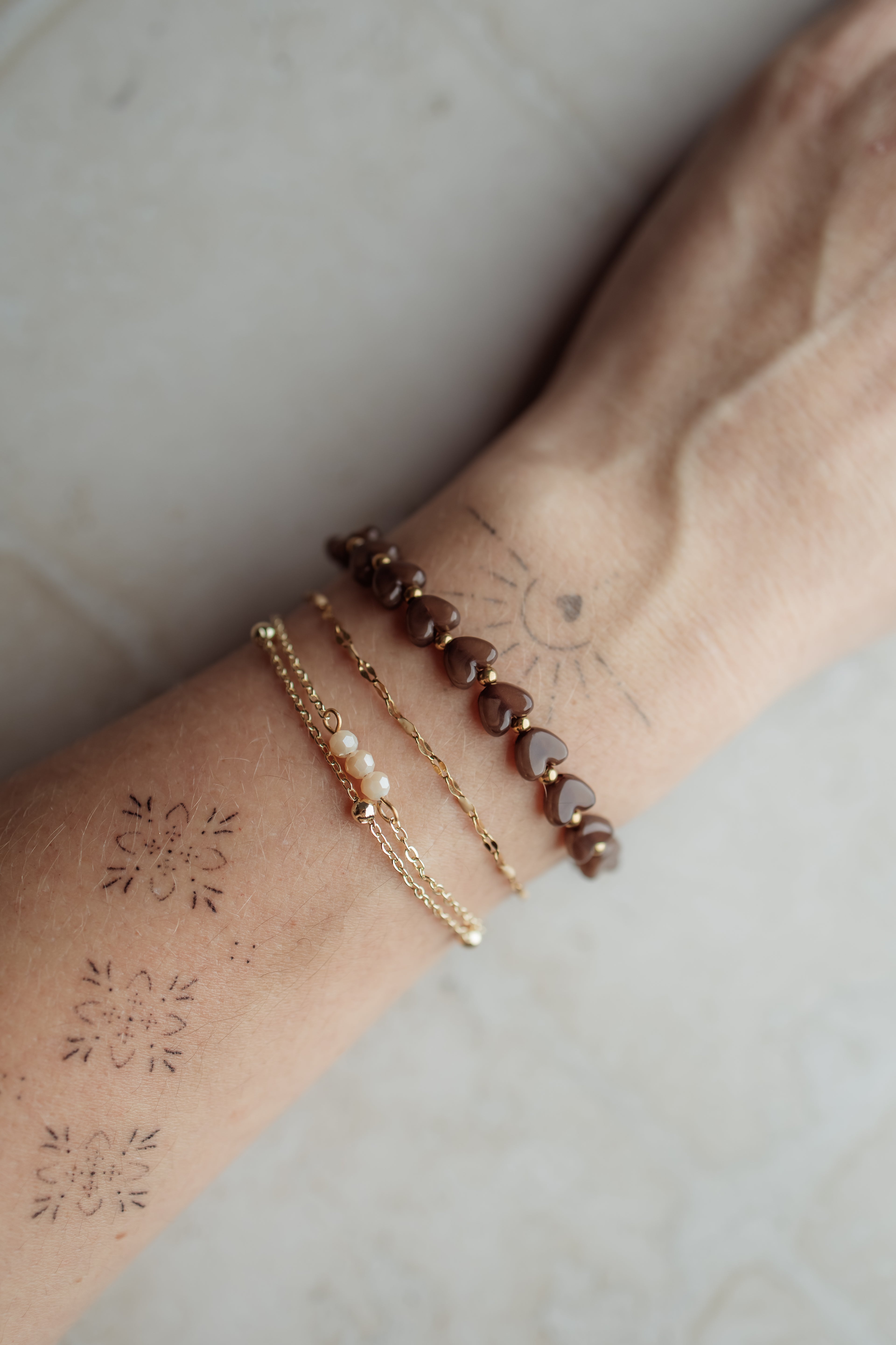 Bracelet hearts brown