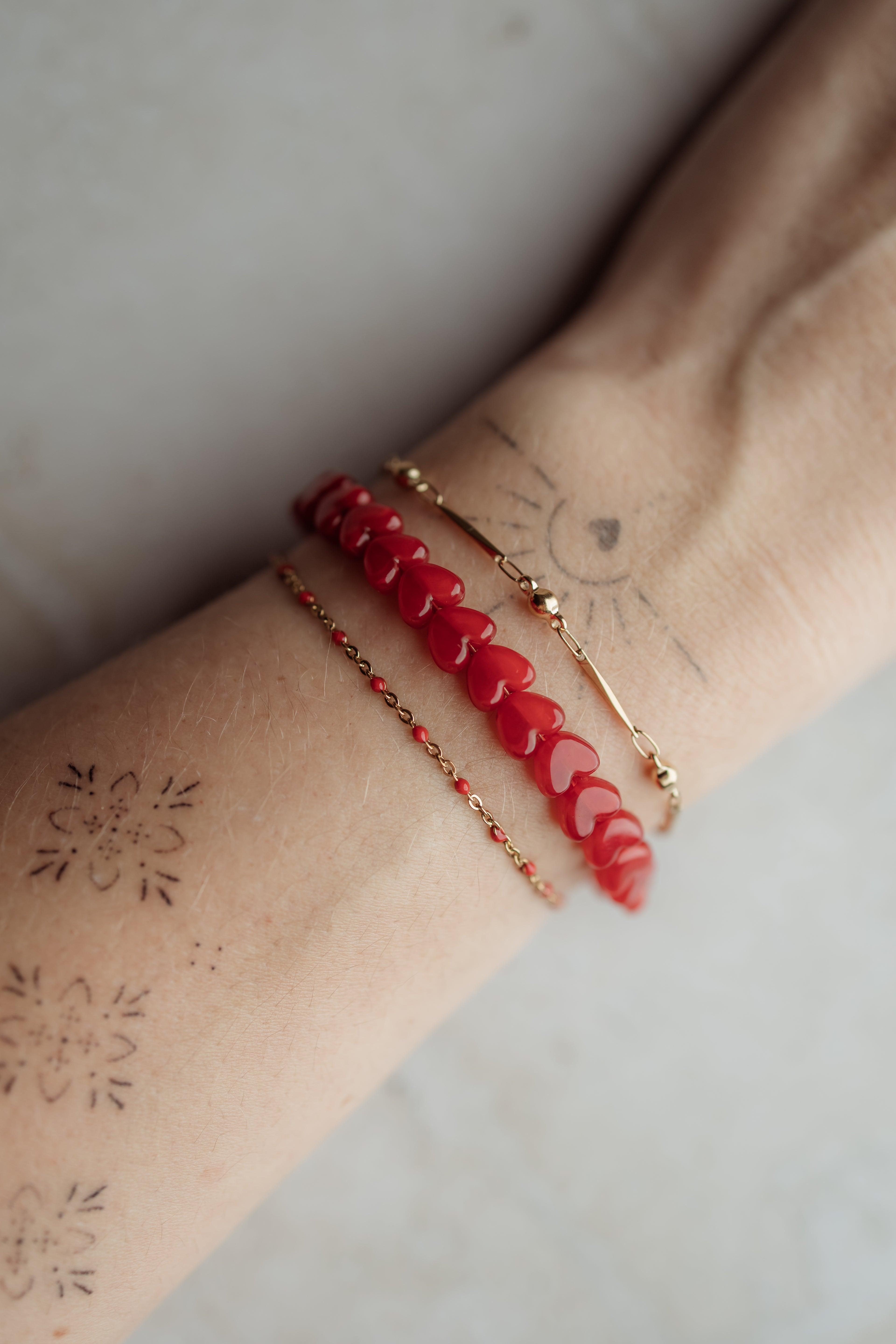 Bracelet hearts red