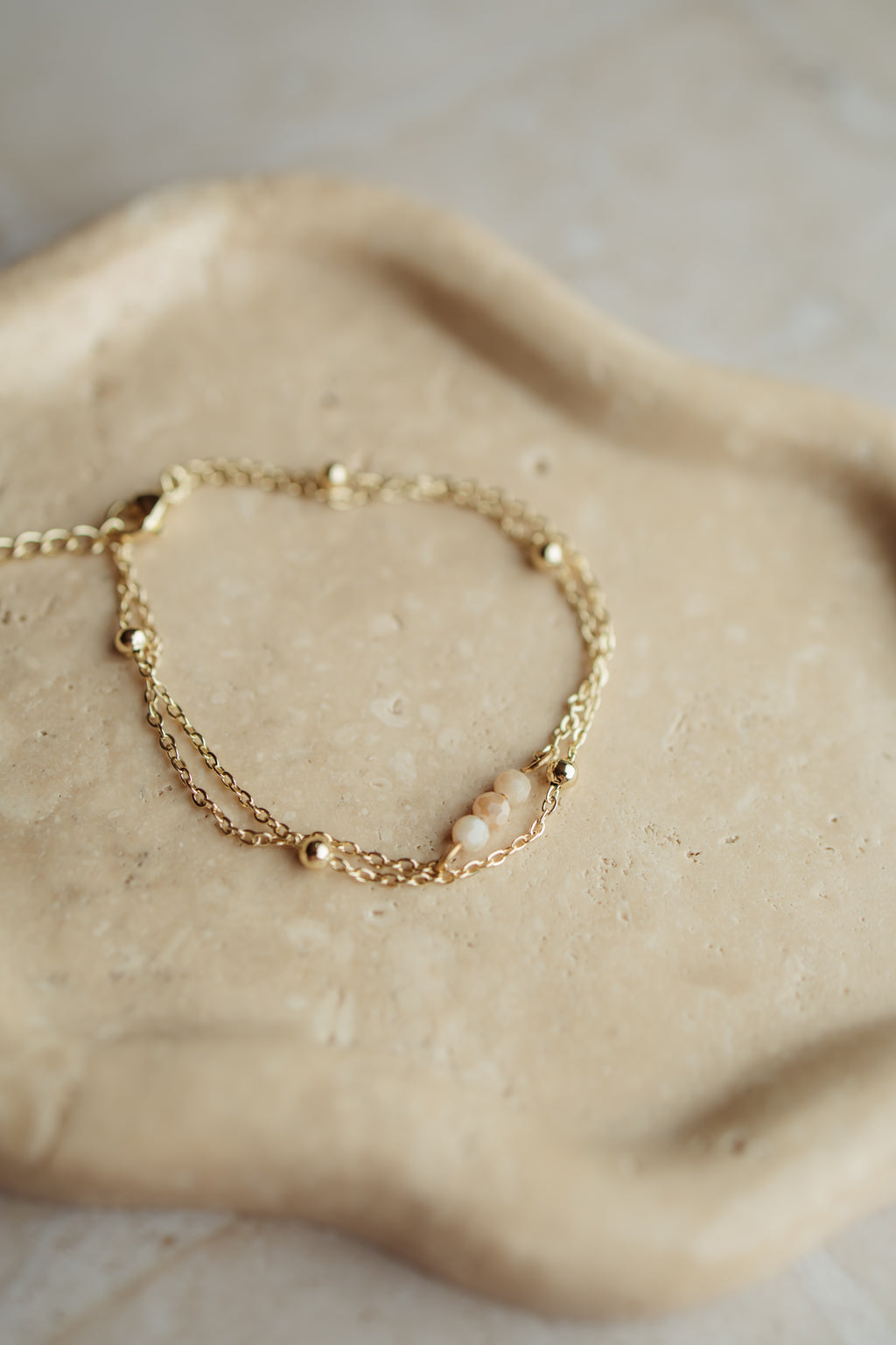 Bracelet double beige
