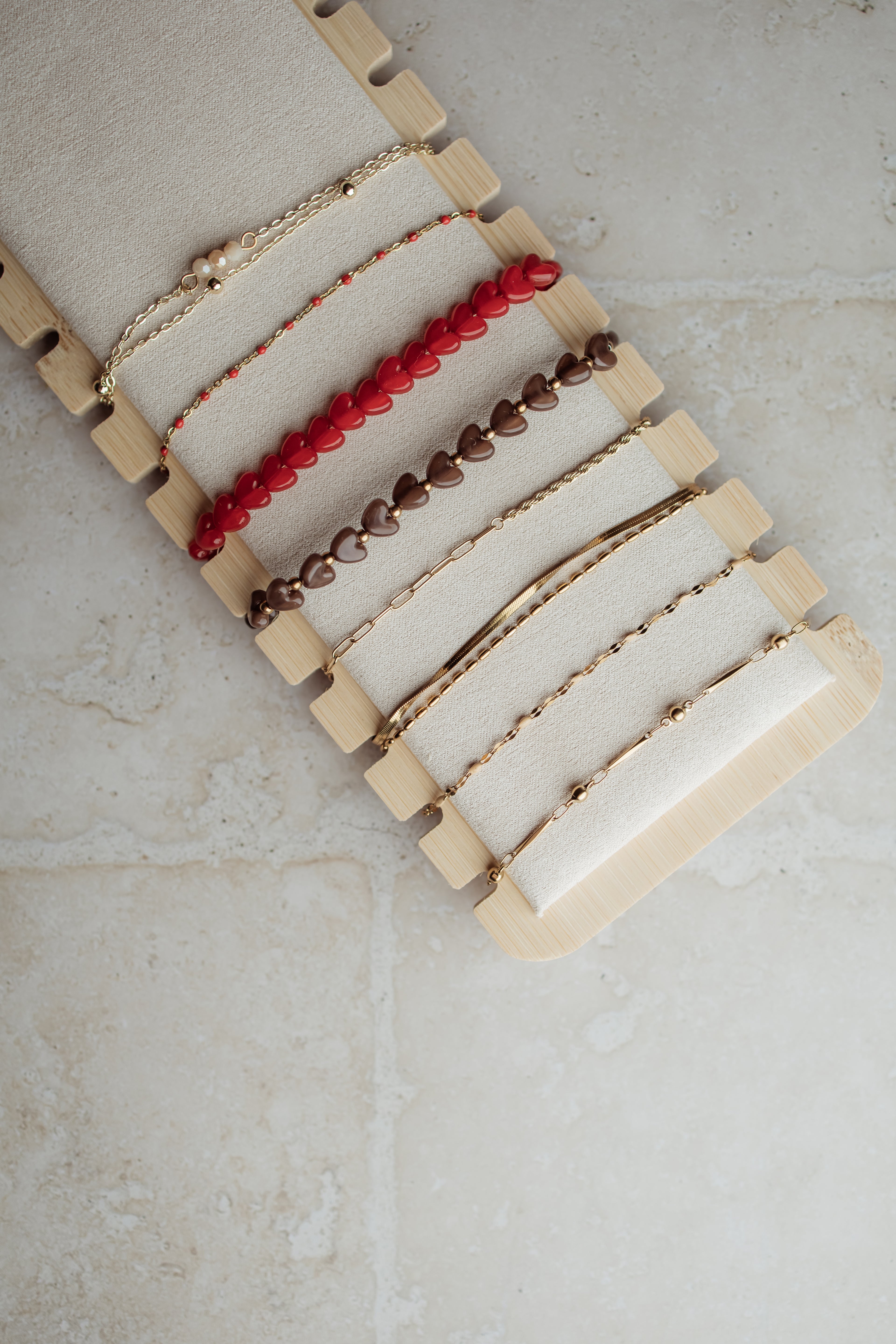 Bracelet hearts brown