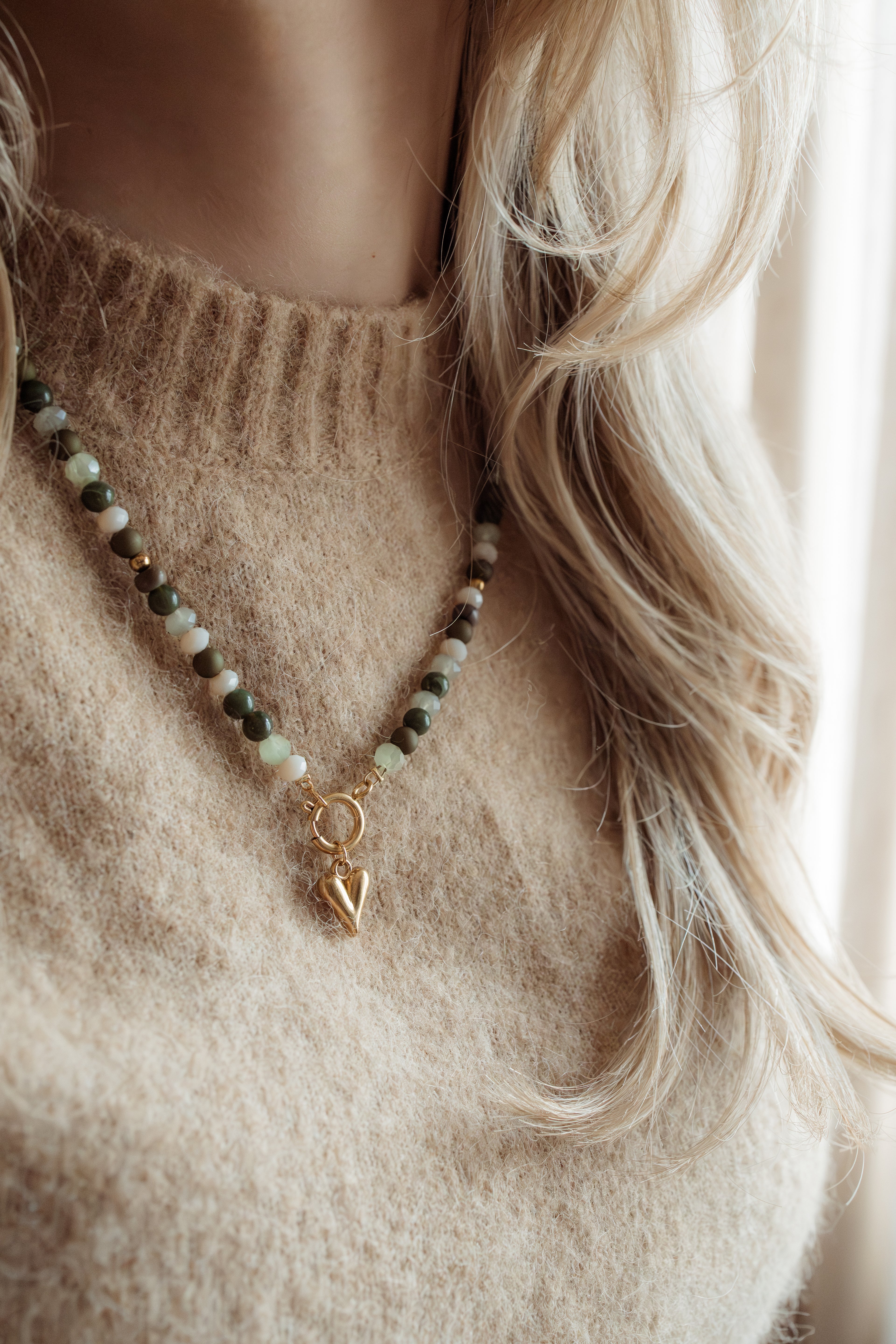 Necklace green tones