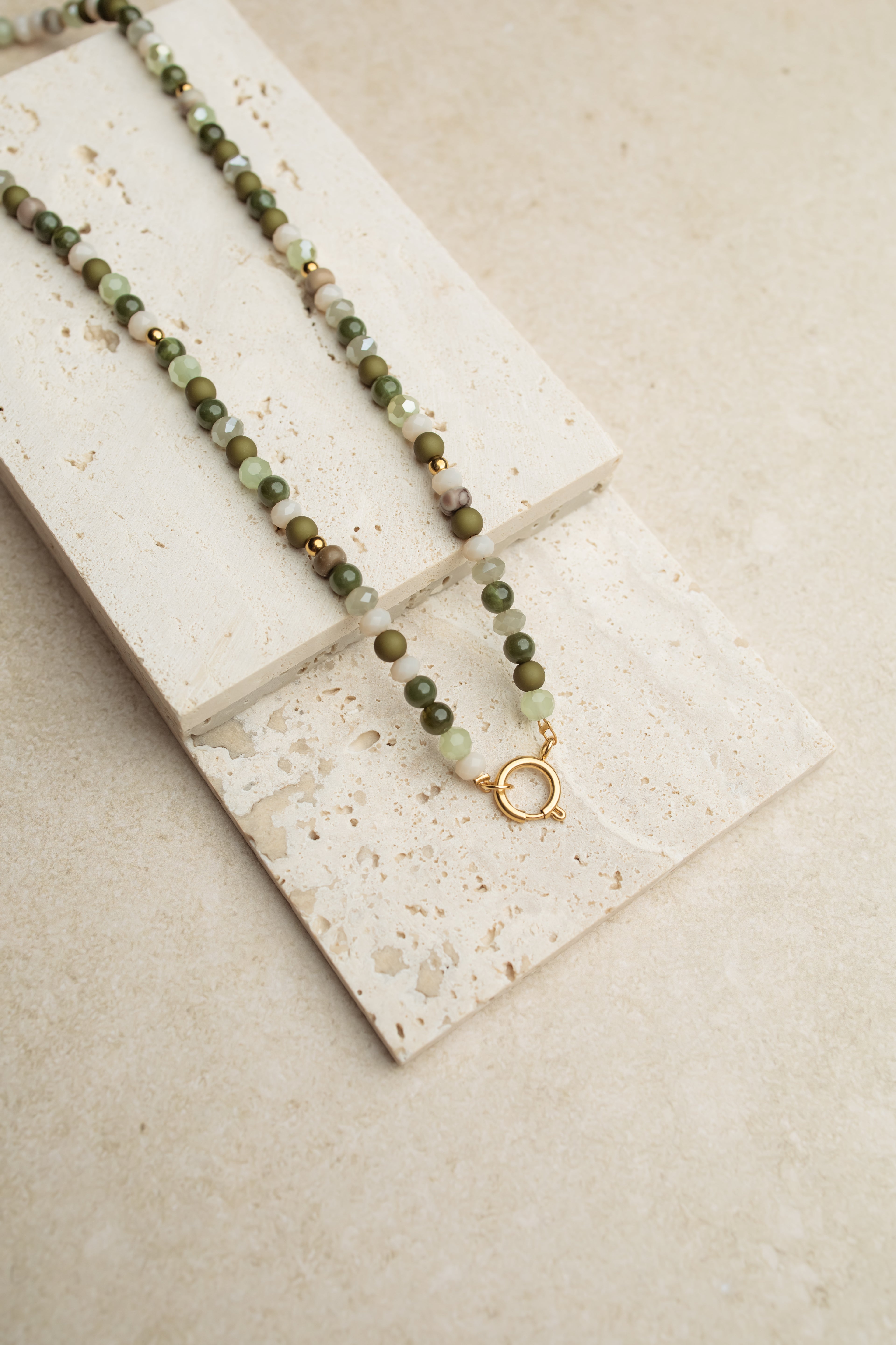 Necklace green tones