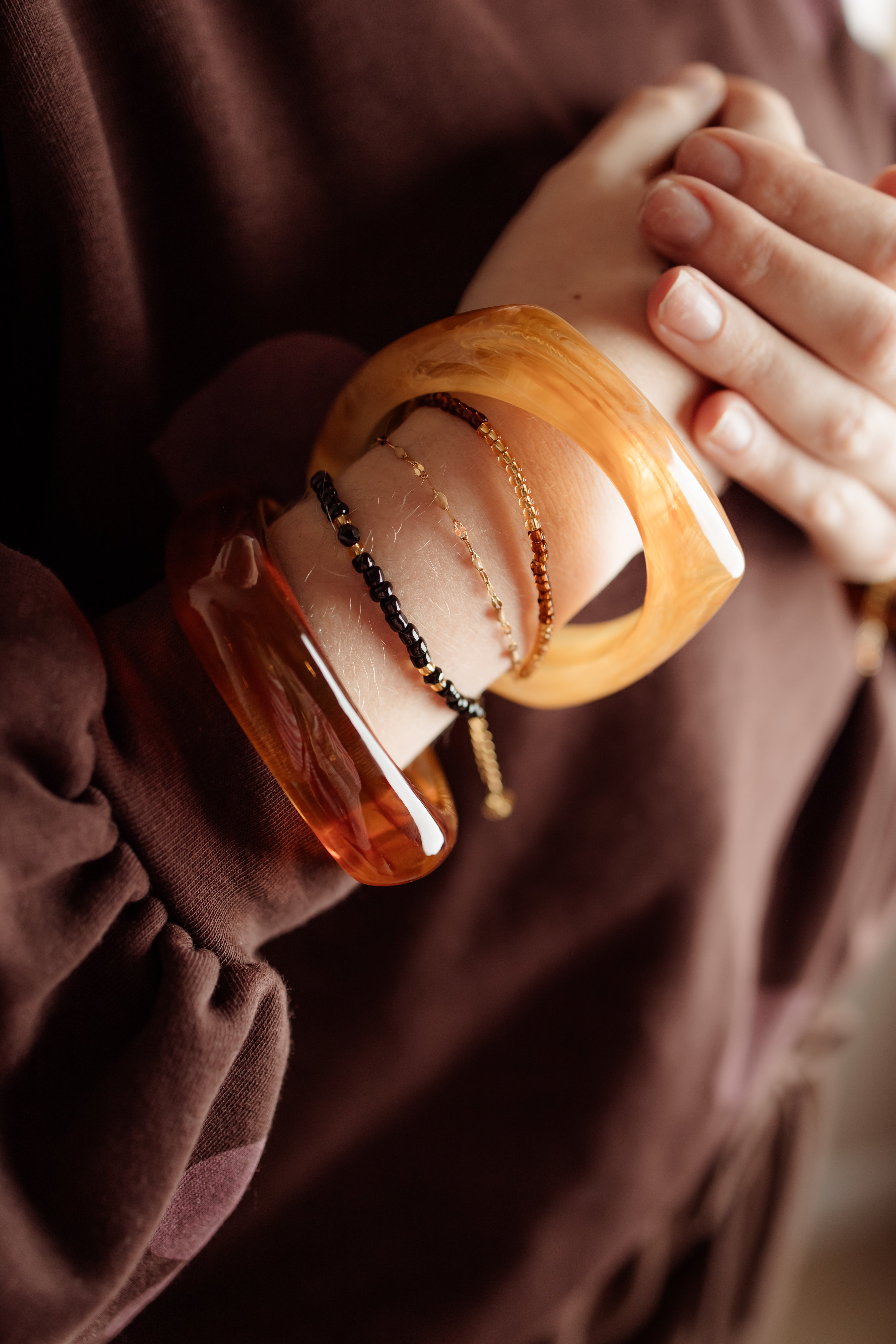 Iconic amber brown bracelet