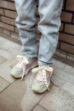 Golden heart shoelaces